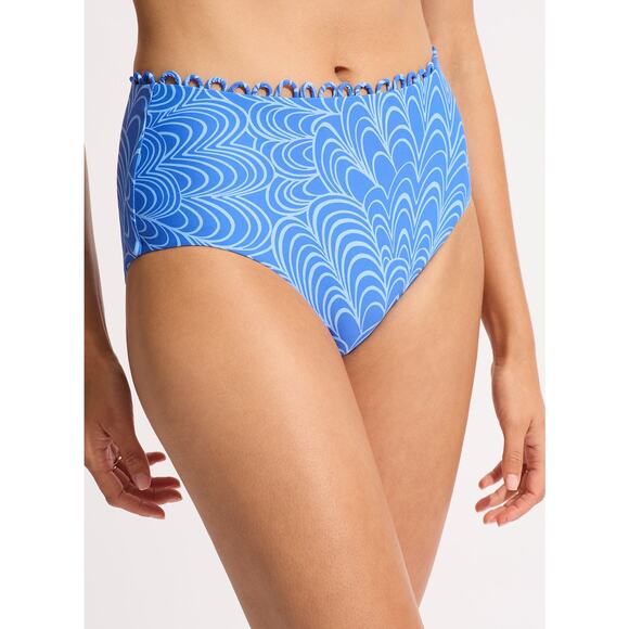 Seafolly Seychelles High Waisted Pant Azure NWT 4 6 8 10 - Picture 2 of 4